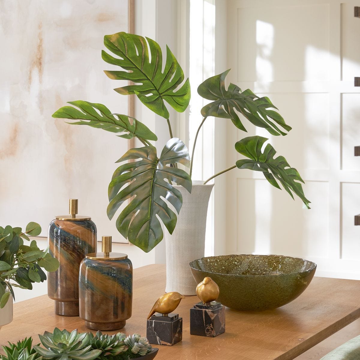 Muse Monstera Centerpiece - modern accessories for a personalized living space | Image 1 | InSTYLE Home & Rugs