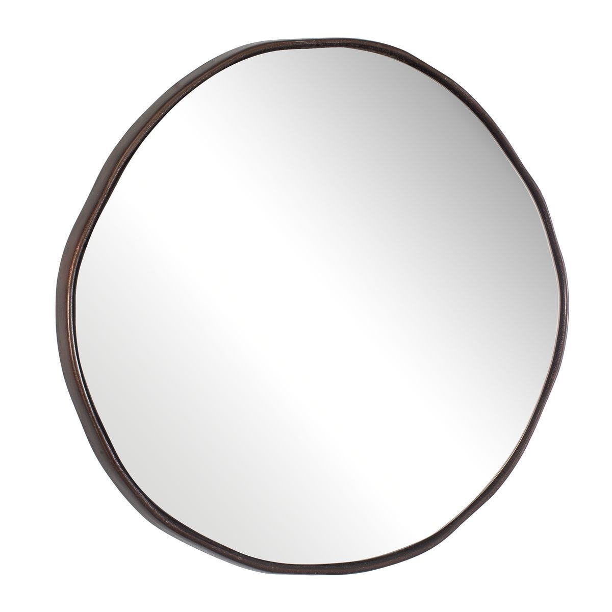 Lowen Round Mirror, Bronze - modern mirror with sleek design for contemporary interiors | Image 2 | InSTYLE Home & Rugs