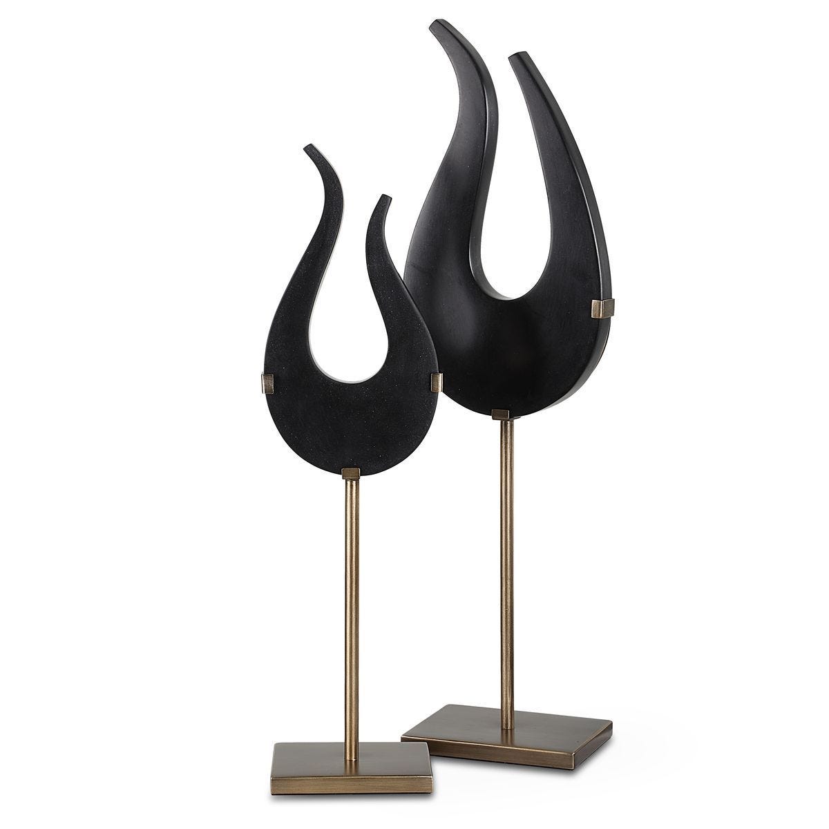 Black Flame, Sculptures, S/2 - stylish home accessories to complete your decor | Image 1 | InSTYLE Home & Rugs