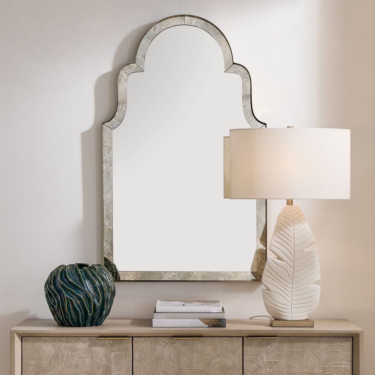 Brayden Antique Arch Mirror - modern mirror with sleek design for contemporary interiors | Image 2 | InSTYLE Home & Rugs