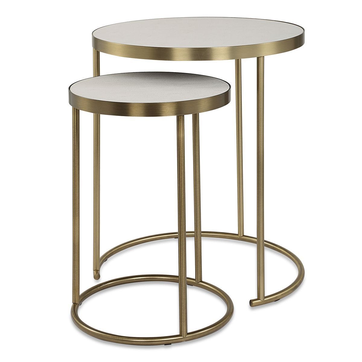 Aragon Nesting Tables, S/2, White - accent tables for living rooms | Image 2 | InSTYLE Home & Rugs