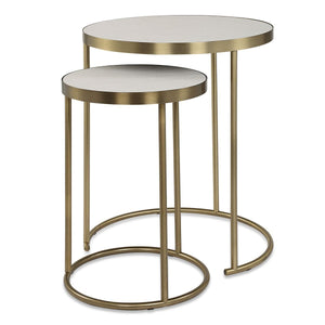 Aragon Nesting Tables, S/2, White - accent tables for living rooms | Image 2 | InSTYLE Home & Rugs
