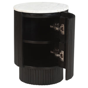 Reyna Round Accent Table with Storage - small accent table with storage for a clutter-free space | Image 4 | InSTYLE Home & Rugs