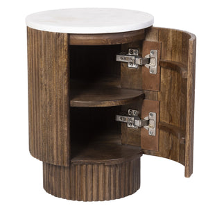 Reyna Round Accent Table with Storage - small accent table with storage for a clutter-free space | Image 11 | InSTYLE Home & Rugs