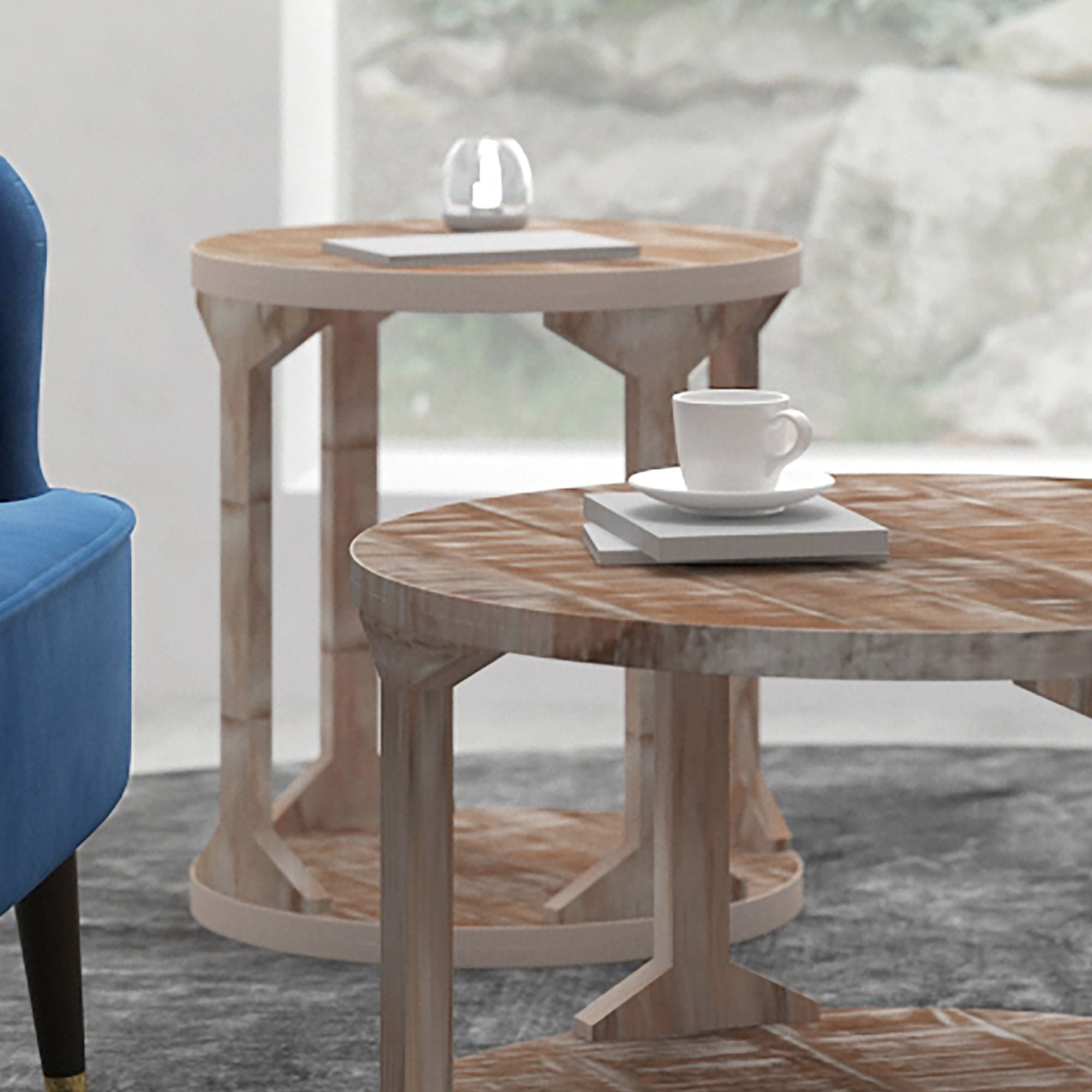 Avni Round Accent Table - small accent table with storage for a clutter-free space | Image 2 | InSTYLE Home & Rugs
