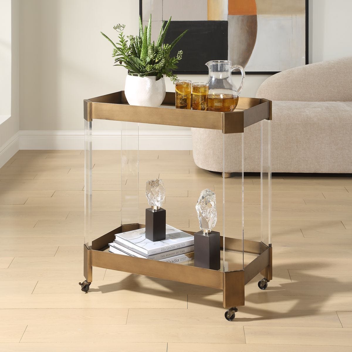 Giselle Bar Cart - available in various heights | Image 1 | InSTYLE Home & Rugs