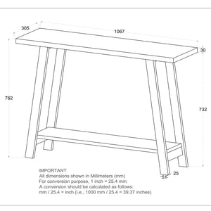Volsa Console Table, 42" - sleek design for modern homes | Image 9 | InSTYLE Home & Rugs