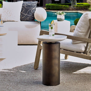 Olso Indoor-Outdoor Accent Table, Bronze, 2 Cartons - chic accent table for contemporary home interiors | Image 1 | InSTYLE Home & Rugs