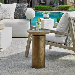 Oslo Indoor-Outdoor Accent Table, Brass, 2 Cartons - chic accent table for contemporary home interiors | Image 3 | InSTYLE Home & Rugs