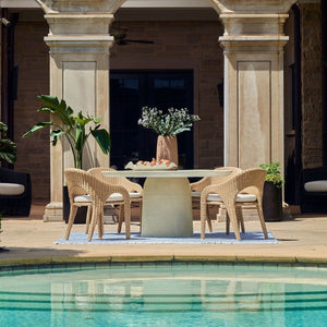 Madrone Indoor-Outdoor Dining Table, Warm White - stylish dining table for gatherings | Image 1 | InSTYLE Home & Rugs