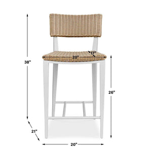Calbas Outdoor Counter Stool, White - sleek stools for kitchen bars | Image 8 | InSTYLE Home & Rugs