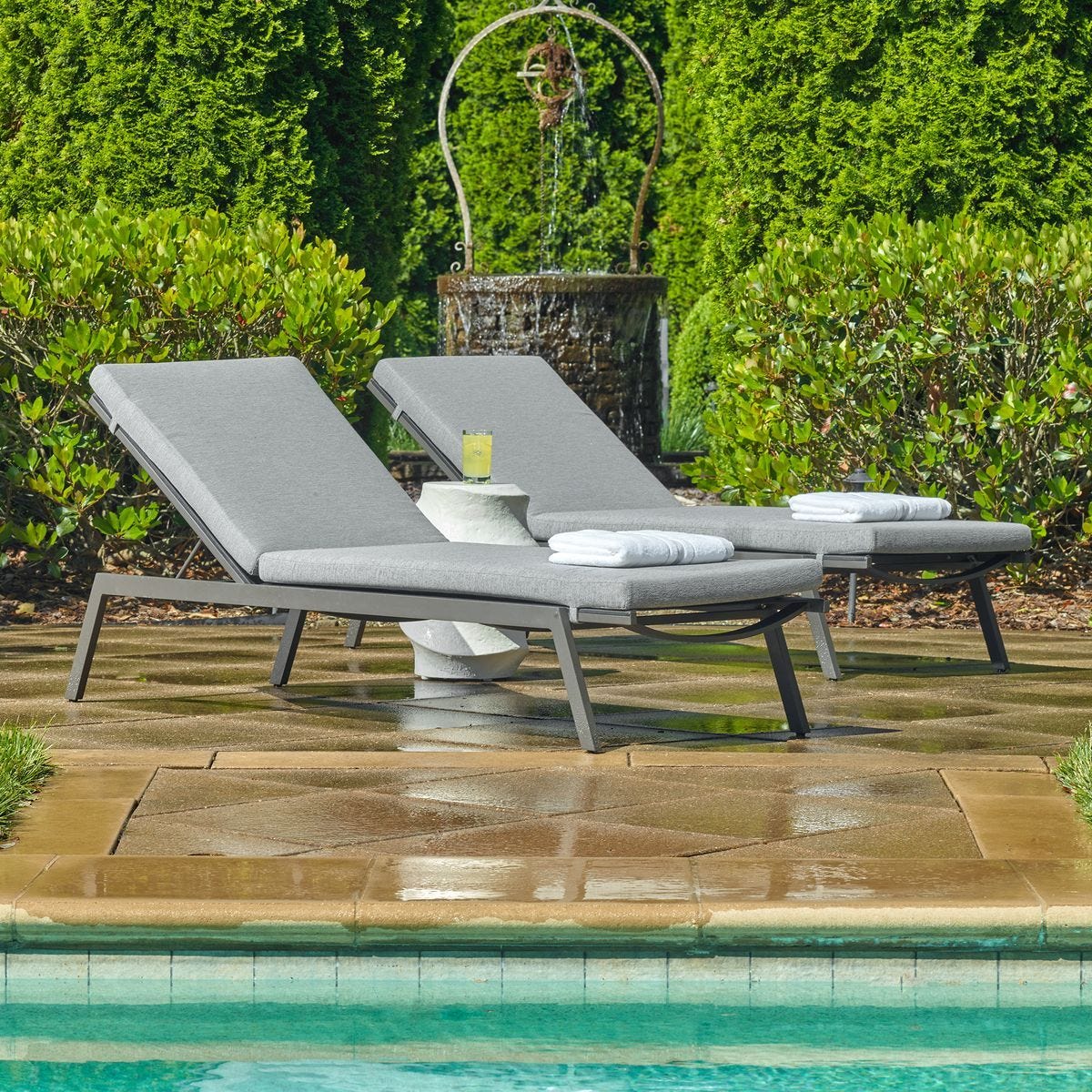 Bea Outdoor Pool Chaise - modern accent chaise for stylish interiors | Image 1 | InSTYLE Home & Rugs