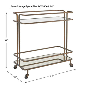 Erivo Bar Cart - elegant bar cart for hosting stylish cocktail parties | Image 9 | InSTYLE Home & Rugs