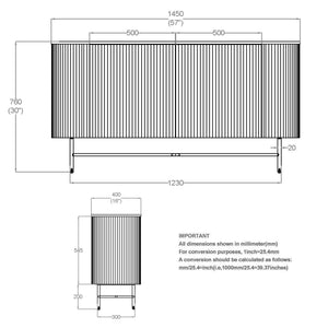 Reyna Sideboard, 57" - elegant sideboard with style | Image 9 | InSTYLE Home & Rugs