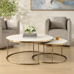 Aragon Nesting Coffee Tables, S/2, White - modern design for any room | Image 3 | InSTYLE Home & Rugs