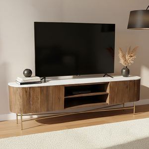 Reyna Media Cabinet, 71" - versatile media cabinet with doors to hide cables and clutter | Image 10 | InSTYLE Home & Rugs