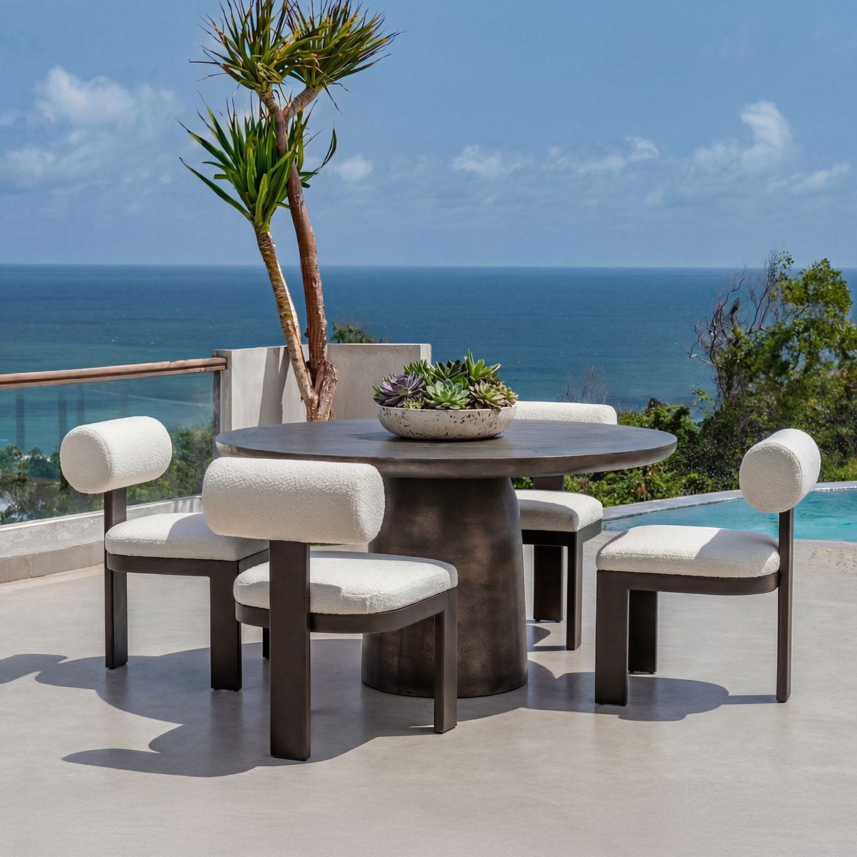 Madrone Indoor-Outdoor Bistro Table, Golden Dark Bronze - slim tables for entryways | Image 1 | InSTYLE Home & Rugs