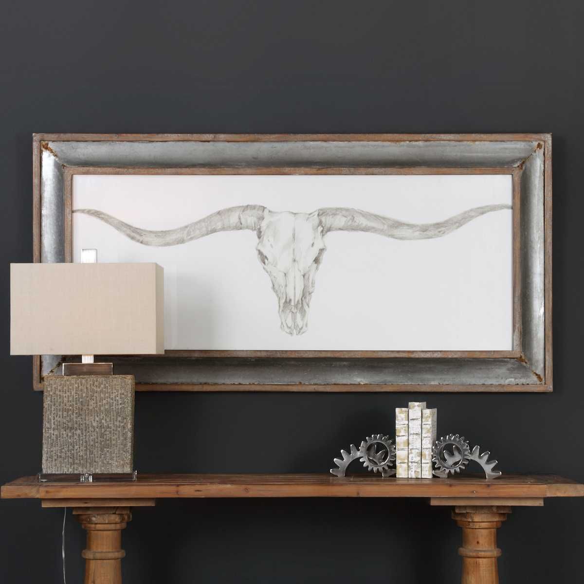 Western Skull Mount Framed Print - timeless artwork that brings character to any space | Image 1 | InSTYLE Home & Rugs