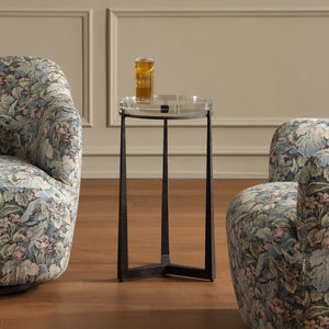 Midas Round Accent Table, Dark Bronze - functional accent table with unique design for any room | Image 1 | InSTYLE Home & Rugs