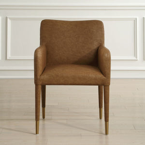 Conifer Dining Armchair, Camel - modern accent armchair for stylish interiors | Image 1 | InSTYLE Home & Rugs