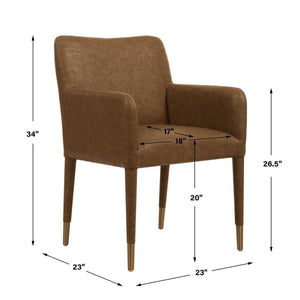 Conifer Dining Armchair, Camel - modern accent armchair for stylish interiors | Image 9 | InSTYLE Home & Rugs