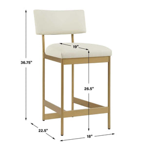 Apsley Counter Stool, Gold - perfect for modern counters | Image 10 | InSTYLE Home & Rugs