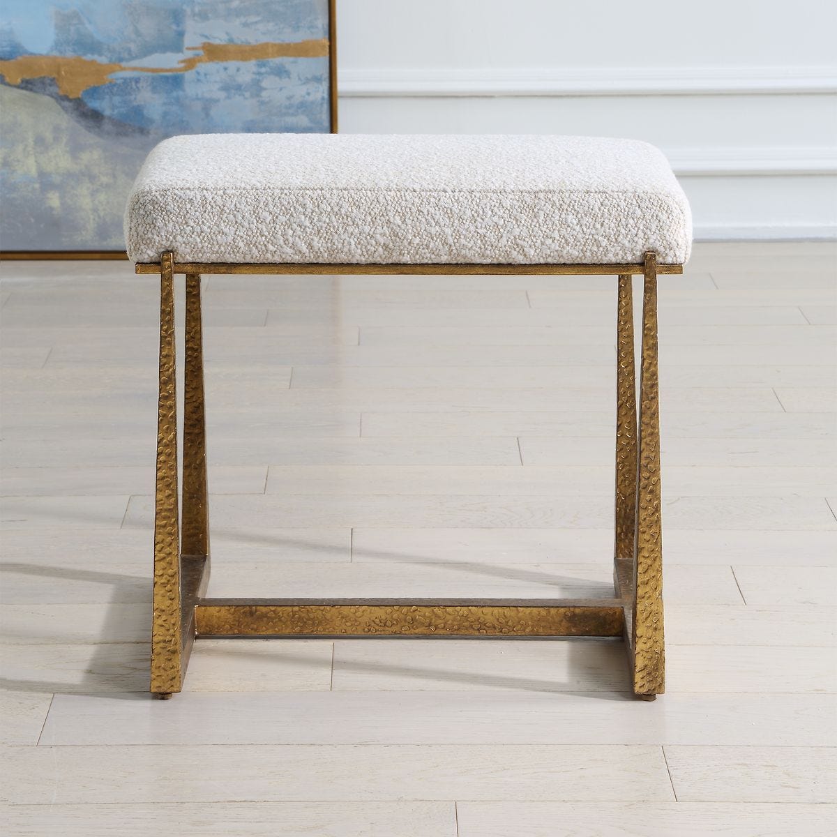 Midas Small Bench, Gold - stylish bench for any space | Image 1 | InSTYLE Home & Rugs