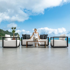 Remsen Outdoor Lounge Chair, Java Black/Oyster - perfect for casual unwinding | Image 1 | InSTYLE Home & Rugs