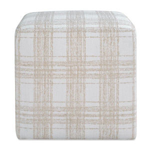 Joie Ottoman, Porcelain Plaid - comfortable ottoman for any room | Image 2 | InSTYLE Home & Rugs