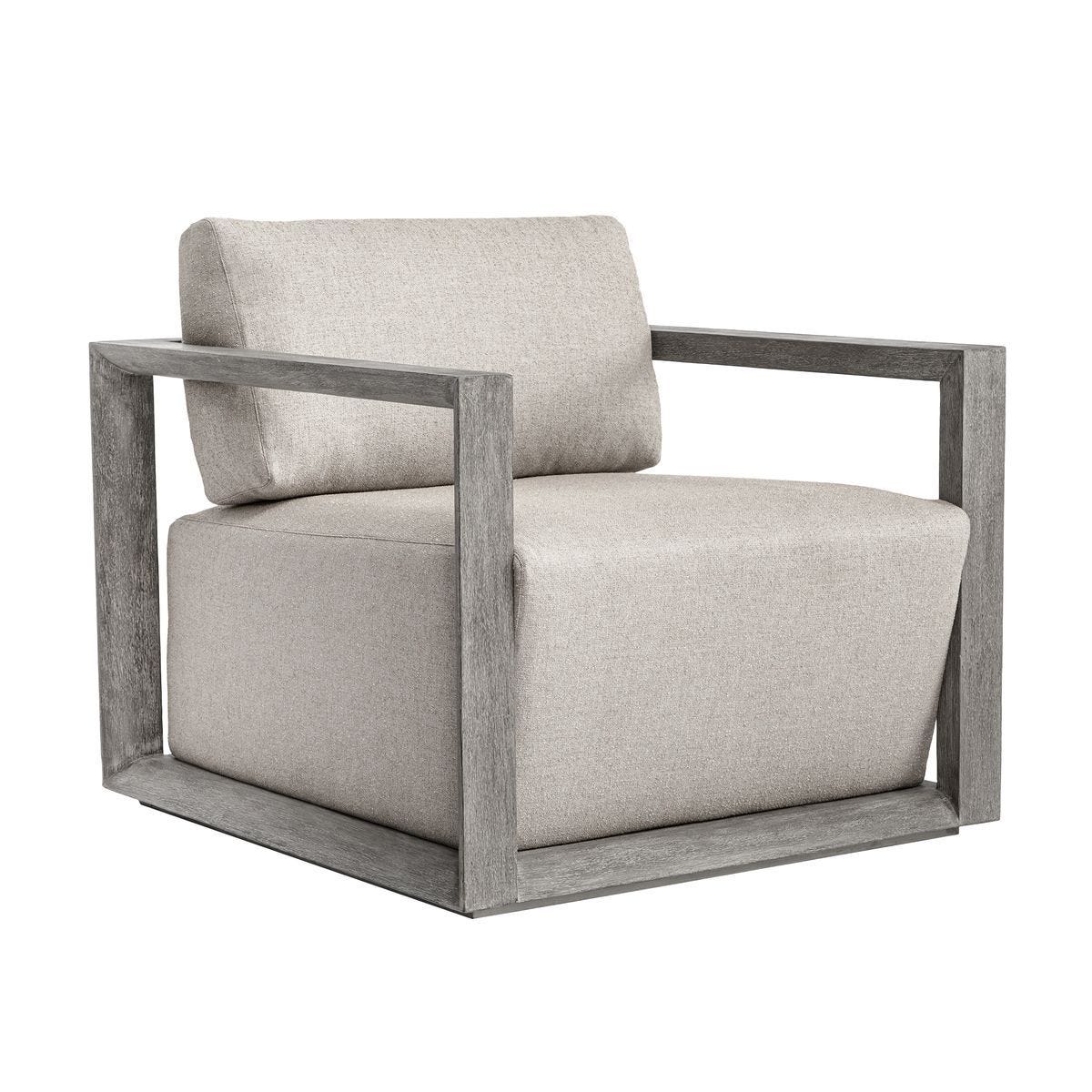 Remsen Outdoor Lounge Chair, Weathered Gray/Dove - stylish lounge chairs for any room | Image 2 | InSTYLE Home & Rugs