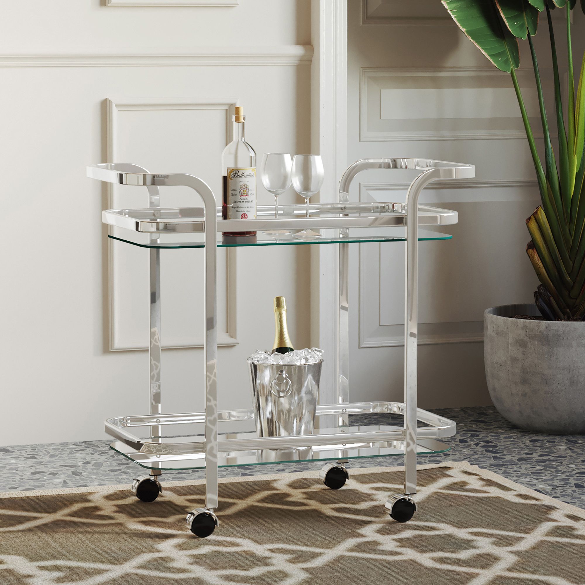 Zedd 2-tier Bar Cart - available in various heights | Image 2 | InSTYLE Home & Rugs