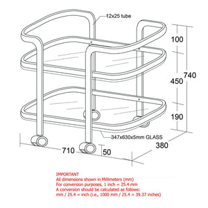 Zedd 2-Tier Bar Cart - available in various heights | Image 8 | InSTYLE Home & Rugs