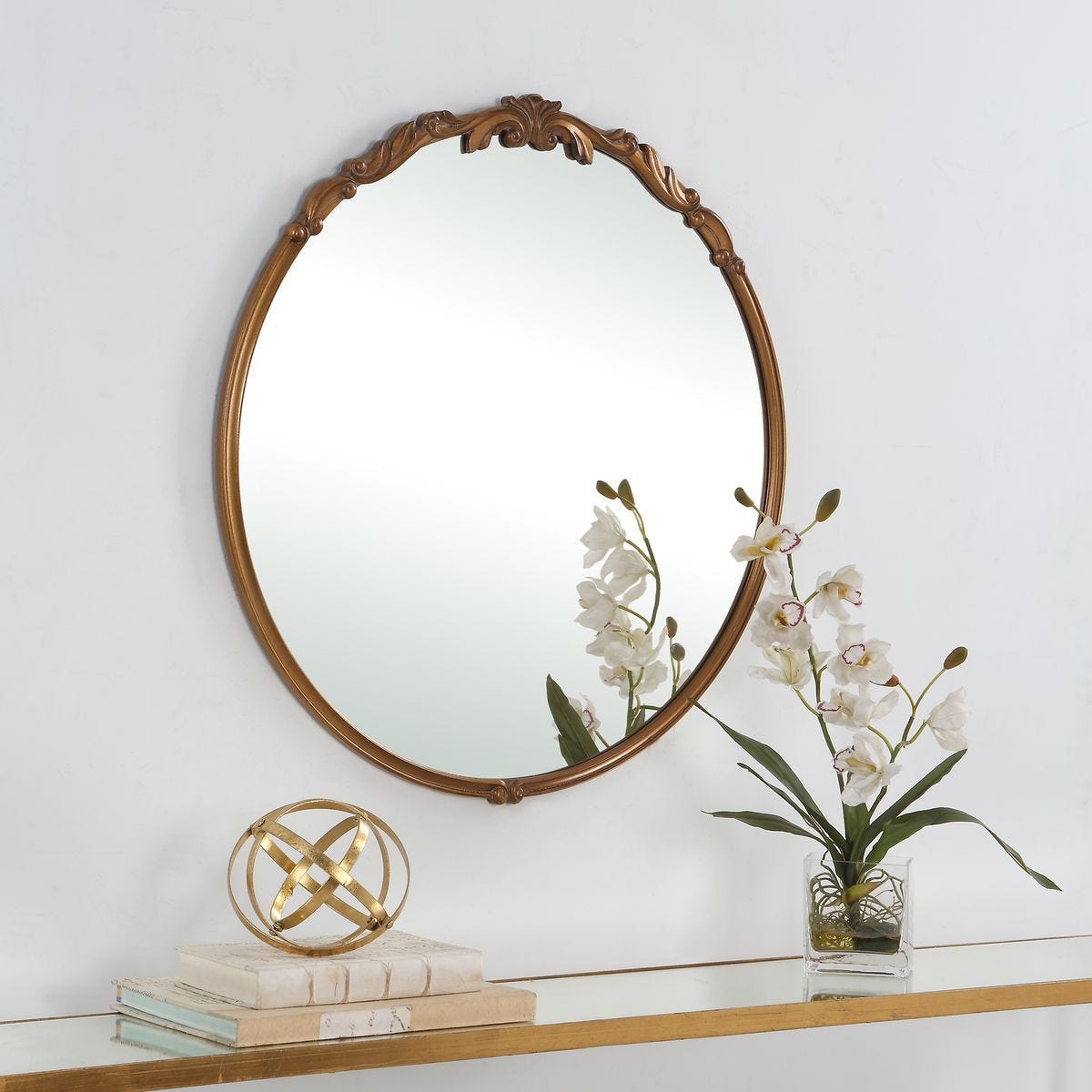 Antiqua Round Mirror W00633 - available in various shapes, sizes, and frame styles | Image 1 | InSTYLE Home & Rugs