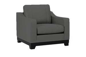 Newport Genuine Leather Armchair — Cozy armchair for reading and relaxation in Toronto | Dark Gray