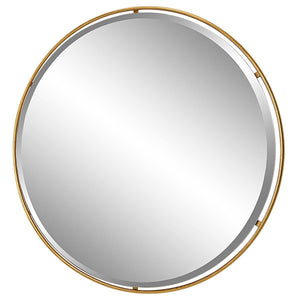 Canillo Round Mirror, Gold - elegant and functional accent pieces for any room | Image 3 | InSTYLE Home & Rugs