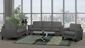 Draper Genuine Leather Collection — Luxury sofas/chairs/loveseats for any space in Toronto | Light Gray