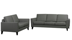 Draper Genuine Leather Collection — Luxury sofas/loveseats for any space in Toronto | Light Gray