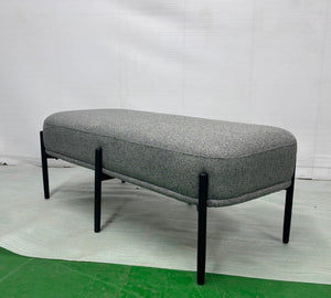 VICK Bench Light grey fabric - modern grey bench | Image 1 | InSTYLE Home & Rugs