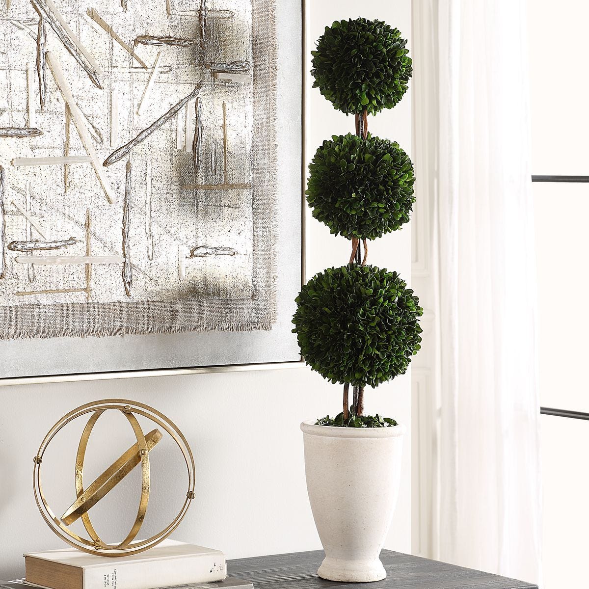 Preserved Boxwood Triple Topiary - modern accessories for a personalized living space | Image 1 | InSTYLE Home & Rugs