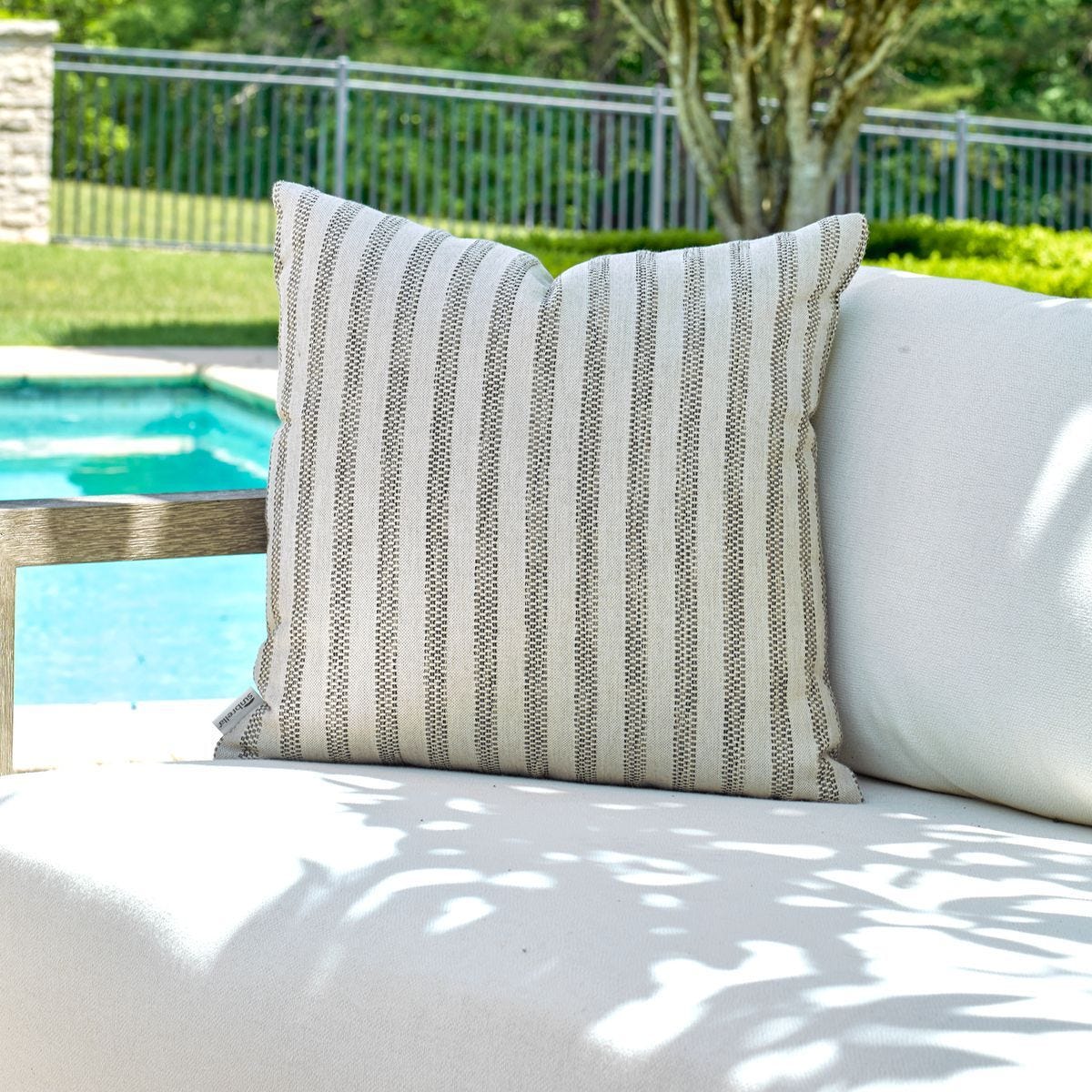 Basket Stripe Outdoor Pillow - stylish home accessories to complete your decor | Image 1 | InSTYLE Home & Rugs
