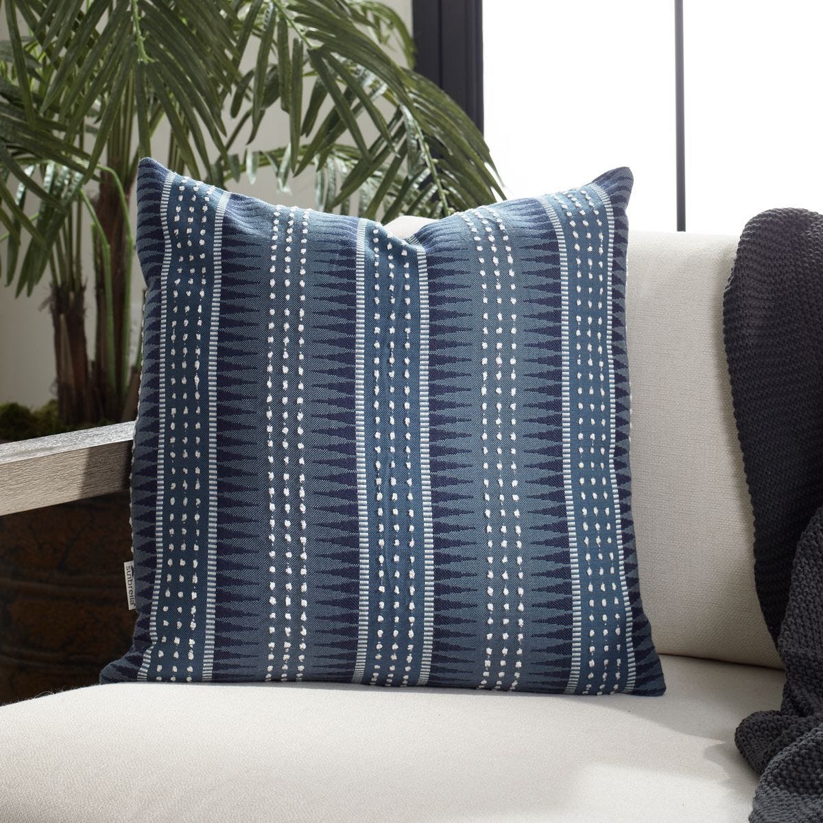 Backgammon Outdoor Pillow, Slate 64088 - stylish home accessories to complete your decor | Image 1 | InSTYLE Home & Rugs
