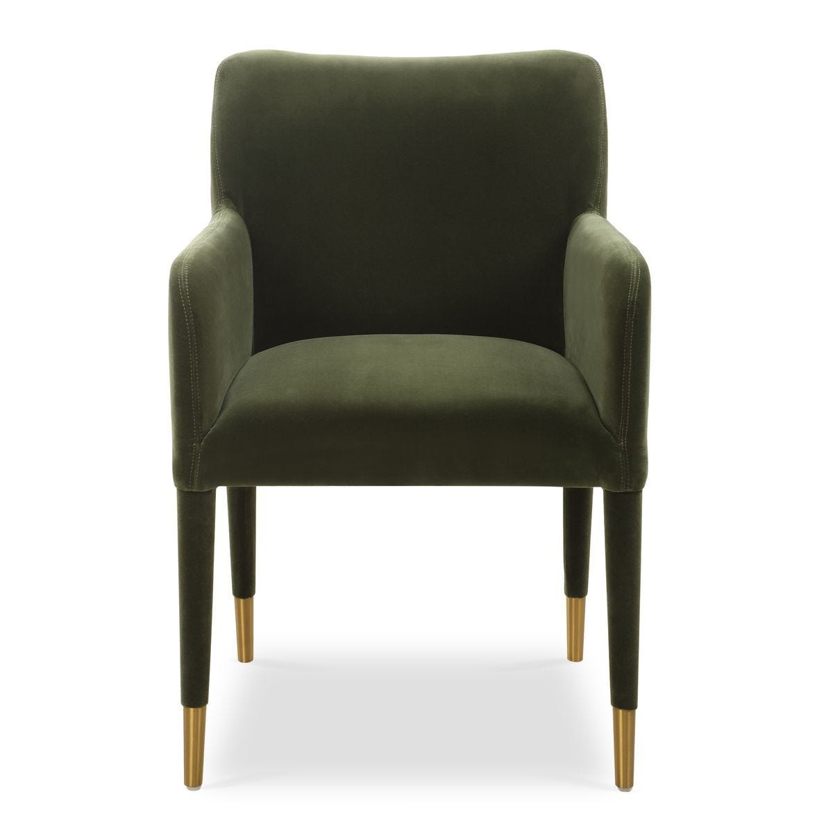 Conifer Dining Arm Chair, Moss - elegant seating for dining areas | Image 1 | InSTYLE Home & Rugs
