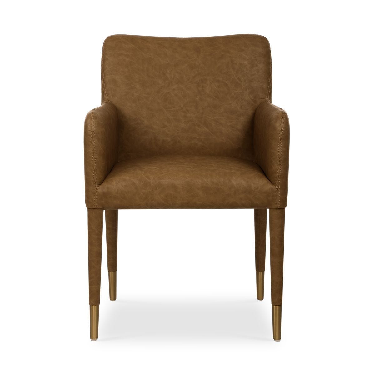 Conifer Dining Armchair, Camel - modern accent armchair for stylish interiors | Image 1 | InSTYLE Home & Rugs