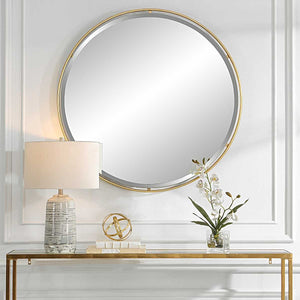 Canillo Round Mirror, Gold - elegant and functional accent pieces for any room | Image 2 | InSTYLE Home & Rugs