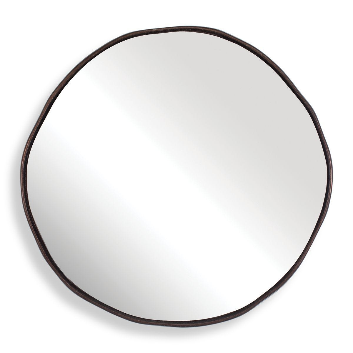 Lowen Round Mirror, Bronze - modern mirror with sleek design for contemporary interiors | Image 1 | InSTYLE Home & Rugs