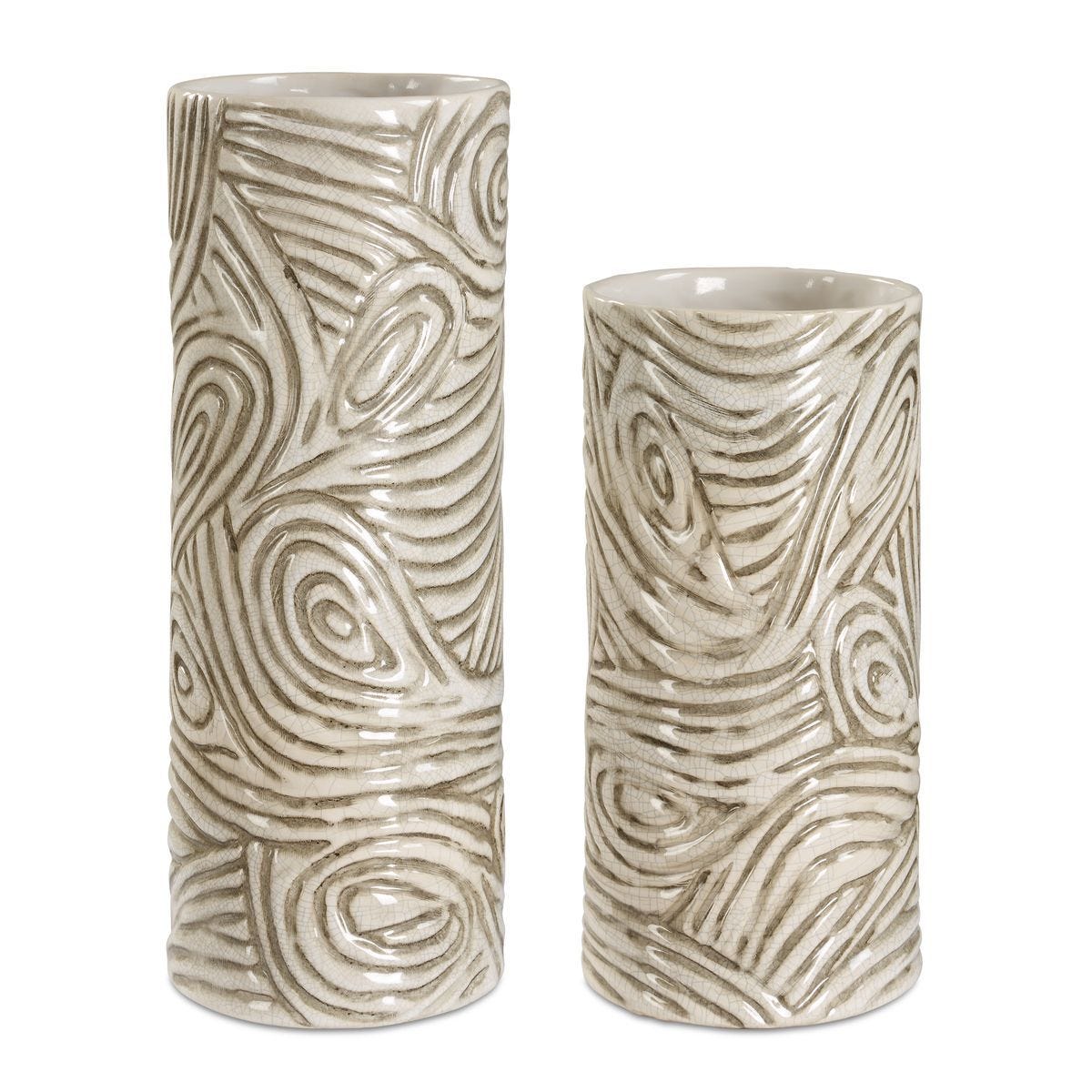 Timber Swirl Vases, S/2 - decor accents and accessories for every room | Image 1 | InSTYLE Home & Rugs