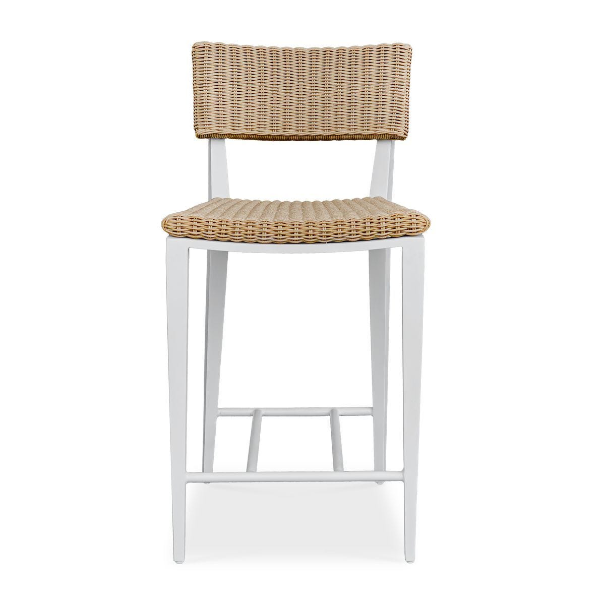 Calbas Outdoor Counter Stool, White - sleek stools for kitchen bars | Image 1 | InSTYLE Home & Rugs