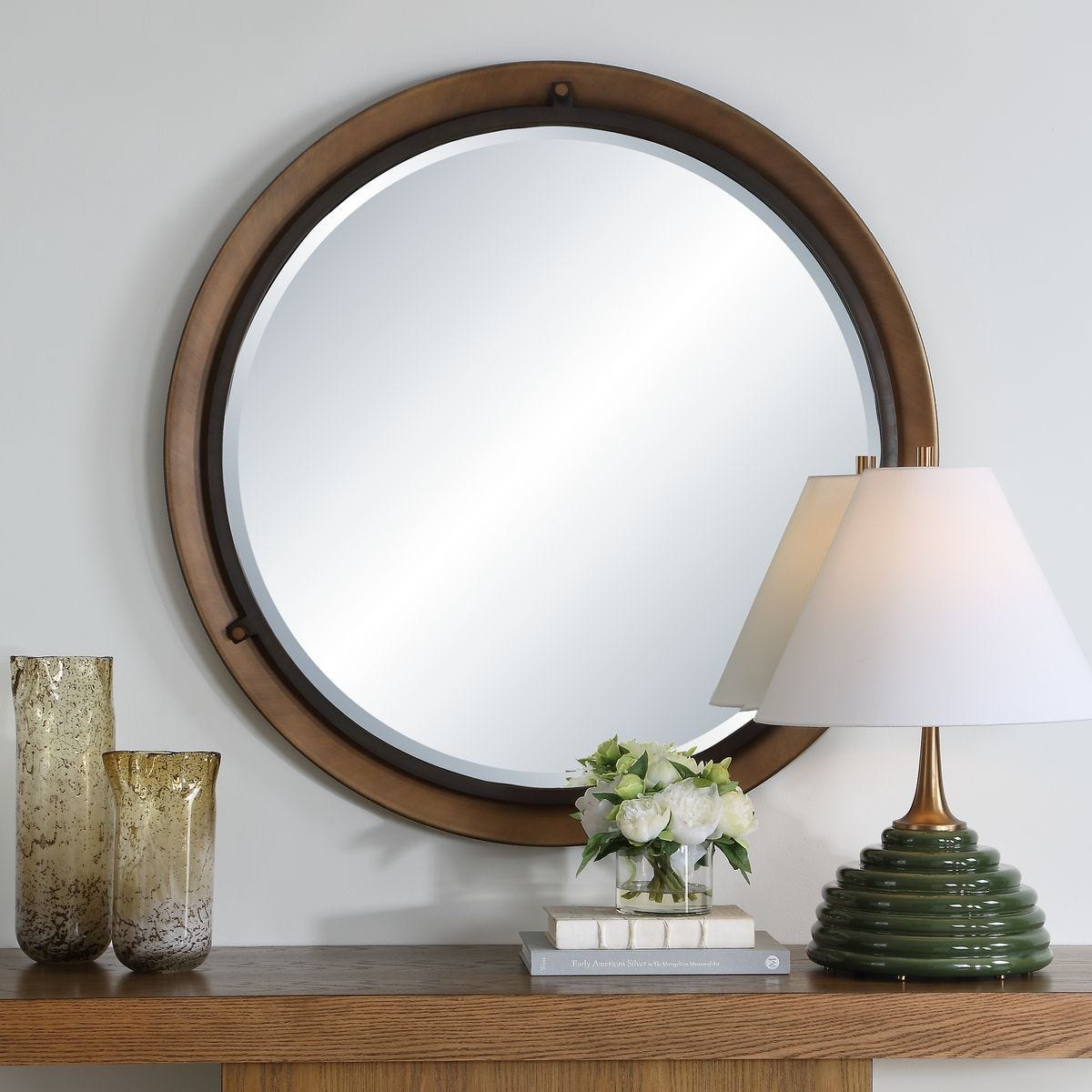 Porthole Round Mirror - modern mirror with sleek design for contemporary interiors | Image 2 | InSTYLE Home & Rugs