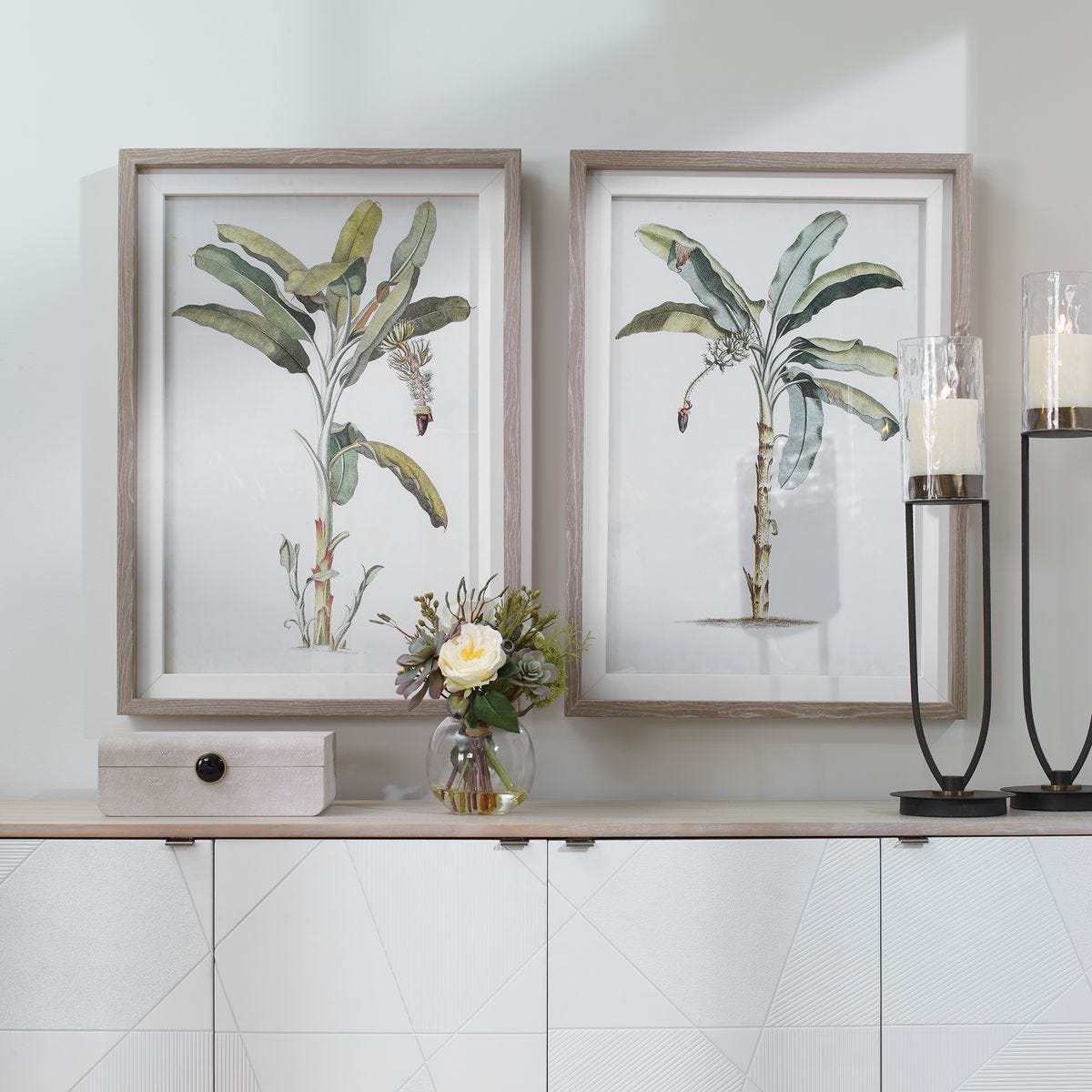 Banana Palm Framed Prints, S/2 - eye-catching art pieces to enhance your home design | Image 1 | InSTYLE Home & Rugs