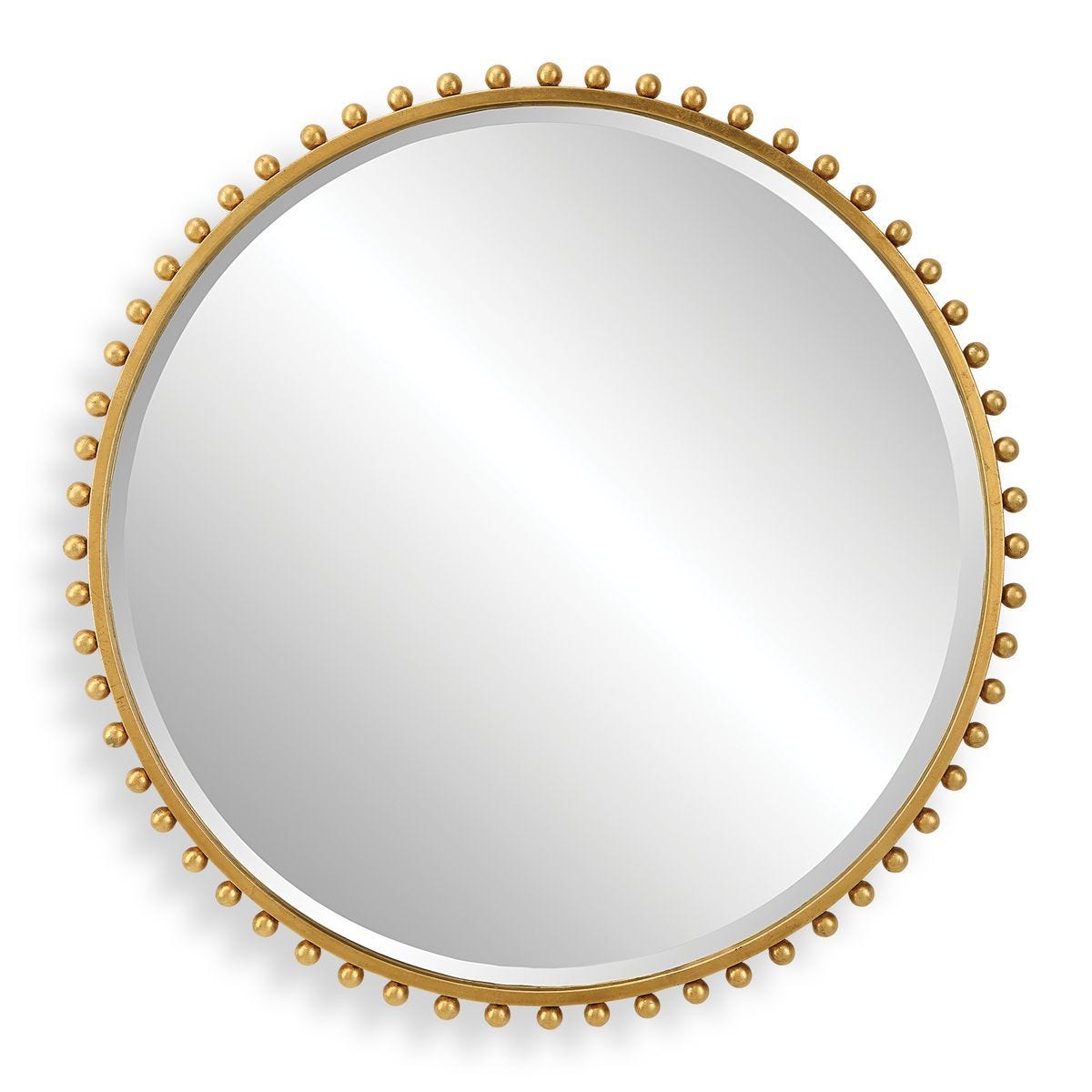 Taza Round Mirror, Gold - perfect for enhancing light and creating a sense of space | Image 1 | InSTYLE Home & Rugs
